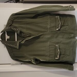 Christopher banks P/M. Studs. Pockets.  . Super cute. Army green . Cotton
